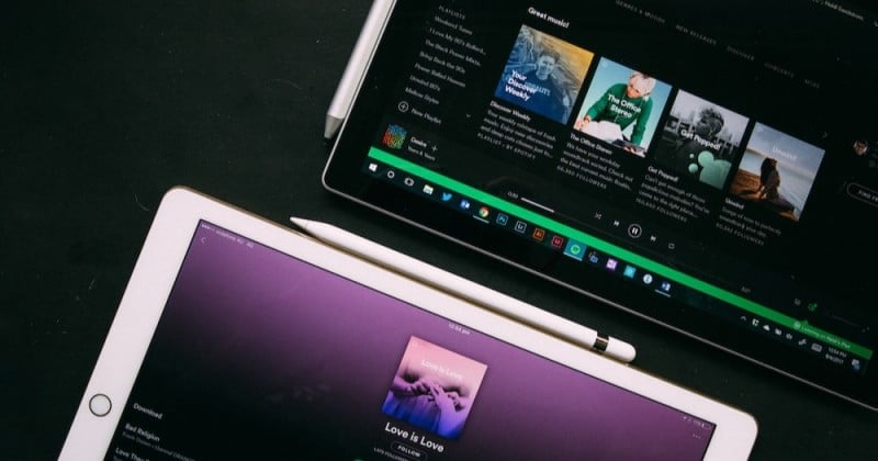 spotify on tablet