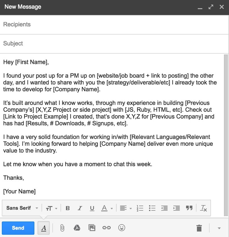 Sample email intro
