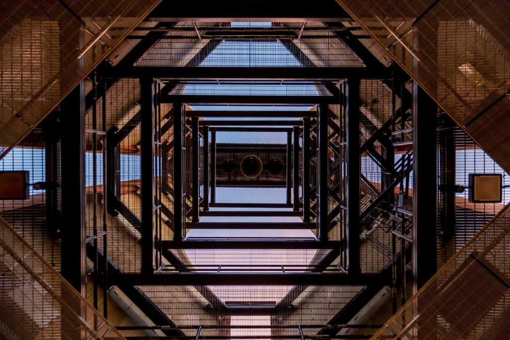 building frame looked from bellow